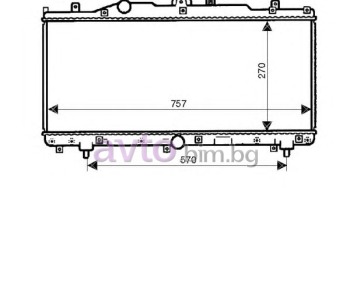 Воден радиатор размер 755/270/26 за FIAT BARCHETTA (183) от 1995 до 2005
