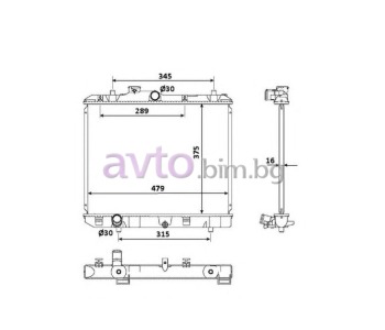 Воден радиатор размер 478/375/16 за SUZUKI SPLASH (EX) от 2008