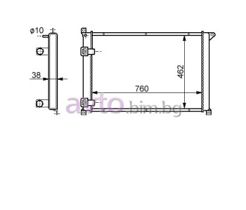 Воден радиатор размер 760/465/32 за RENAULT MASTER II (ED/HD/UD) платформа от 1998 до 2010