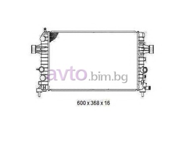 Воден радиатор размер 602/370/16 за OPEL ASTRA H (L70) товарен от 2004 до 2013