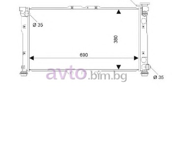 Воден радиатор размер 690/395/26 за KIA CLARUS (K9A) седан от 1996 до 2001