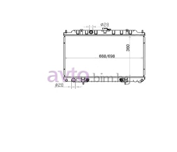 Воден радиатор размер 690/360/18 за NISSAN ALMERA II (N16) седан от 2000 до 2006