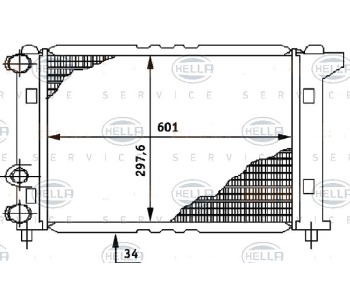 Радиатор, охлаждане на двигателя HELLA 8MK 376 706-311 за SEAT MALAGA (023A) от 1984 до 1993