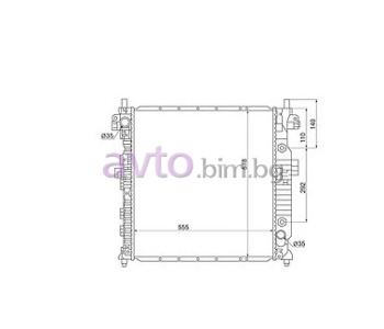 Воден радиатор размер 580/555/26 за SSANGYONG ACTYON I от 2005 до 2012