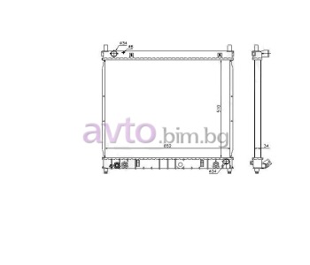 Воден радиатор размер 650/510/32 за SSANGYONG REXTON (GAB_) от 2002