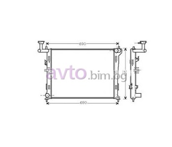 Воден радиатор размер 600/455/16 за HYUNDAI i30 (FD) комби от 2007 до 2012