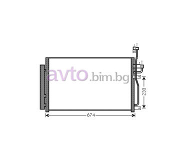 Климатичен радиатор размер 672/450/16 за OPEL ANTARA от 2006