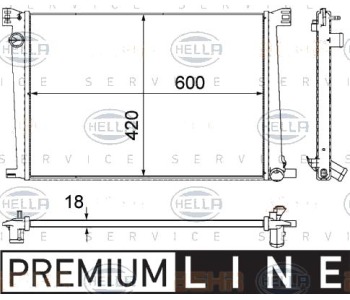 Радиатор, охлаждане на двигателя HELLA 8MK 376 754-591 за MINI COUPE (R58) от 2010 до 2015