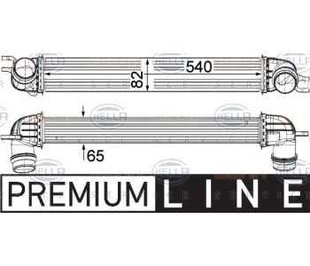 Интеркулер (охладител за въздуха на турбината) HELLA 8ML 376 780-701 за MINI COOPER (R57) кабриолет от 2007 до 2015