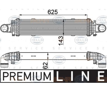 Интеркулер (охладител за въздуха на турбината) HELLA 8ML 376 777-101 за MERCEDES C (W204) седан от 2007 до 2014