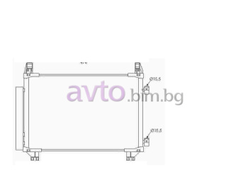Климатичен радиатор размер 530/340/16 за TOYOTA YARIS III (_P13_) от 2010