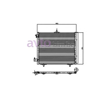 Климатичен радиатор размер 460/370/16 за CITROEN C2 (JM) от 2003 до 2009