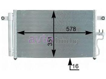 Климатичен радиатор размер 615/350/16 за HYUNDAI ACCENT II (LC) седан от 1999 до 2006