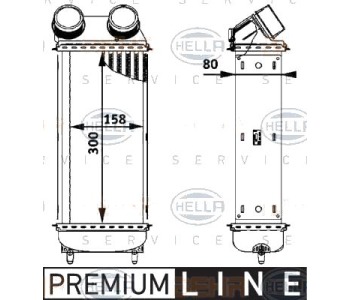 Интеркулер (охладител за въздуха на турбината) HELLA 8ML 376 723-561 за PEUGEOT 206 CC (2D) кабрио от 2000 до 2009