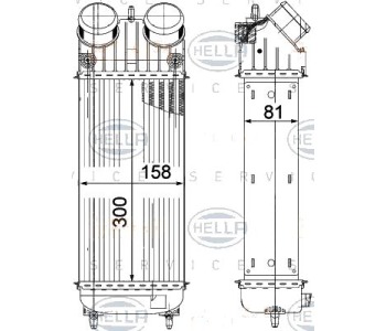 Интеркулер (охладител за въздуха на турбината) HELLA 8ML 376 756-741 за PEUGEOT 207 (WA_, WC_) от 2006 до 2012