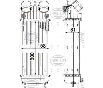 Интеркулер (охладител за въздуха на турбината) HELLA 8ML 376 756-741 за PEUGEOT 207 (WK_) комби от 2007