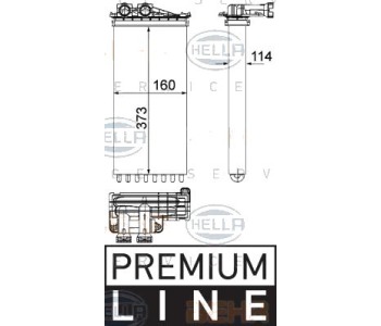 Топлообменник, отопление на вътрешното пространство HELLA 8FH 351 315-581 за PEUGEOT 5008 I от 2009 до 2016