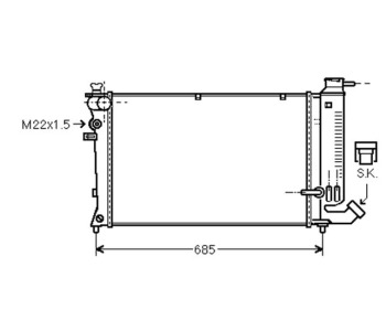 Воден радиатор P.R.C за PEUGEOT 306 (7A, 7C, N3, N5) хечбек от 1993 до 2003