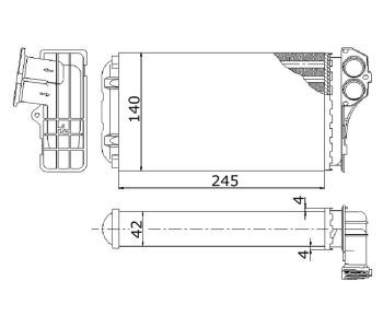 Топлообменник P.R.C за PEUGEOT 307 (3E) Break комби от 2002 до 2008