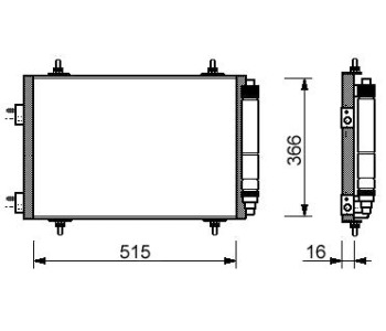 Кондензатор климатизации P.R.C за PEUGEOT 307 (3E) Break комби от 2002 до 2008