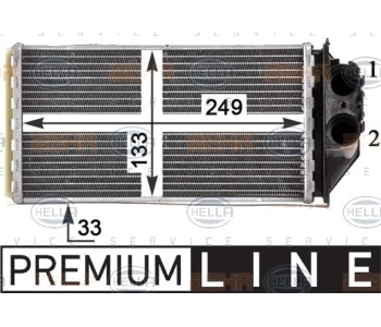 Топлообменник, отопление на вътрешното пространство HELLA 8FH 351 315-471 за PEUGEOT 307 (3E) Break комби от 2002 до 2008