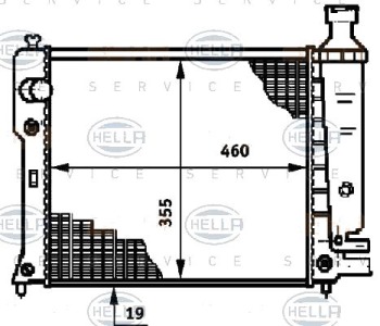 Радиатор, охлаждане на двигателя HELLA 8MK 376 719-571 за PEUGEOT 405 II (4E) комби от 1992 до 1998