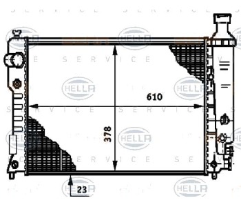 Радиатор, охлаждане на двигателя HELLA 8MK 376 719-611 за PEUGEOT 405 II (4B) от 1992 до 1999