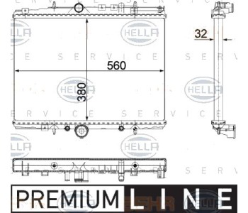Радиатор, охлаждане на двигателя HELLA 8MK 376 718-041 за PEUGEOT 607 (9D, 9U) от 2000 до 2010