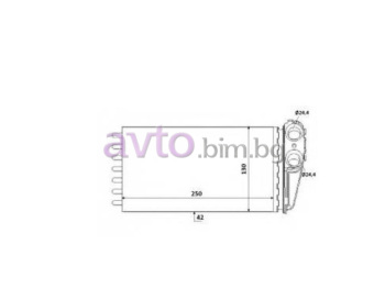 Радиатор за парно размер 250/138/42 за PEUGEOT 307 (3H) SW комби от 2002 до 2008