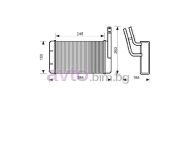 Радиатор за парно размер 245/150/38 за FORD TRANSIT (E) платформа от 1991 до 1994