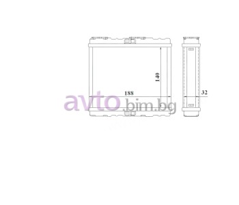 Радиатор за парно размер 188/140/32 за NISSAN PRIMERA (W10) комби от 1990 до 1998