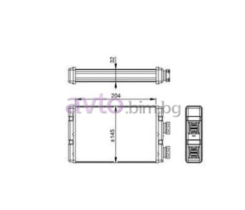 Радиатор за парно размер 205/145/32 за BMW 3 Ser (E46) комби от 2001 до 2005