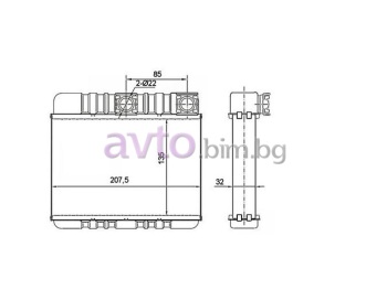 Радиатор за парно размер 205/135/32 за BMW 3 Ser (E46) комби от 2001 до 2005
