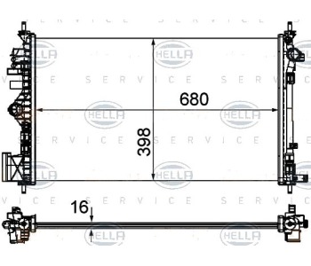 Радиатор, охлаждане на двигателя HELLA 8MK 376 754-301 за OPEL INSIGNIA A (G09) хечбек от 2008 до 2017