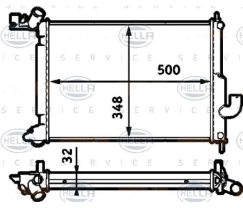 Радиатор, охлаждане на двигателя HELLA 8MK 376 718-721 за OPEL VECTRA B (J96) седан от 1995 до 2002