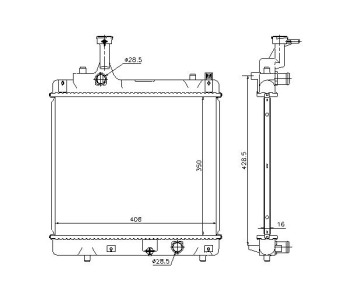 Воден радиатор TOP QUALITY за SUZUKI ALTO (GF) от 2009 до 2014