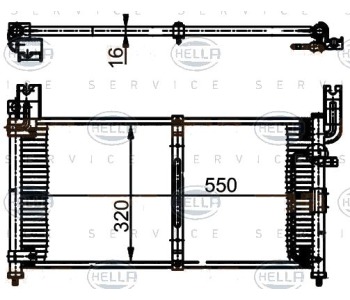 Кондензатор, климатизация HELLA 8FC 351 302-061 за SUZUKI BALENO (EG) комби от 1996 до 2002