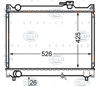 Радиатор, охлаждане на двигателя HELLA 8MK 376 724-661 за SUZUKI GRAND VITARA I (FT, HT) от 1998 до 2006