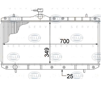 Радиатор, охлаждане на двигателя HELLA 8MK 376 773-021 за SUZUKI LIANA (ER, RH_) от 2001