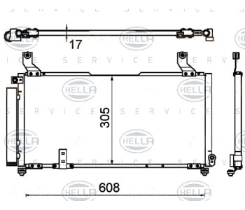 Кондензатор климатизации HELLA за SUZUKI LIANA (ER, RH_) от 2001