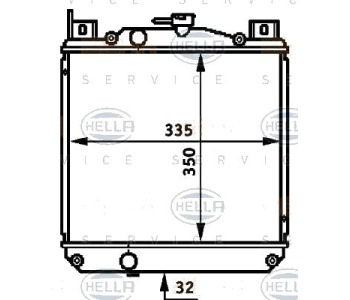 Радиатор, охлаждане на двигателя HELLA 8MK 376 720-731 за SUZUKI SWIFT II (SF413) кабриолет от 1991 до 1996