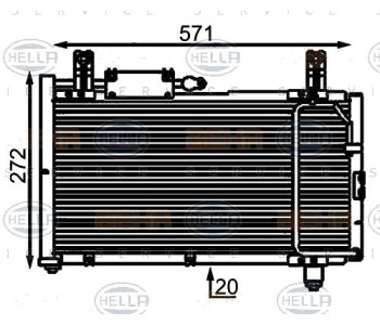 Кондензатор климатизации HELLA за SUZUKI SWIFT II (AH, AJ) седан от 1989 до 2001