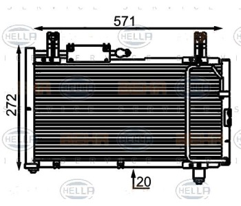 Кондензатор климатизации HELLA за SUZUKI SWIFT II (SF413) кабриолет от 1991 до 1996