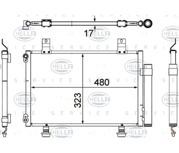 Кондензатор, климатизация HELLA 8FC 351 304-431 за SUZUKI SWIFT III (MZ, EZ) от 2005 до 2010