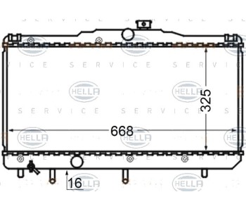 Радиатор, охлаждане на двигателя HELLA 8MK 376 704-551 за TOYOTA CARINA II (_T17_) седан от 1987 до 1992