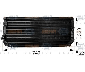 Кондензатор, климатизация HELLA 8FC 351 038-521 за TOYOTA COROLLA (_E11_) Liftback от 1997 до 2002