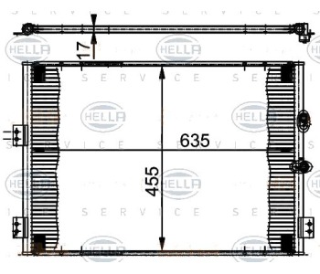 Кондензатор, климатизация HELLA 8FC 351 302-071 за TOYOTA HIACE IV (LXH1_, RZH1_, LH1_) товарен от 1995