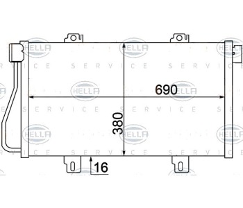 Кондензатор, климатизация HELLA 8FC 351 306-681 за NISSAN INTERSTAR (X70) пътнически от 2002