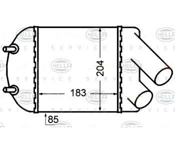 Интеркулер (охладител за въздуха на турбината) HELLA 8ML 376 776-501 за RENAULT MEGANE I COACH (DA0/1_) купе от 1996 до 2003