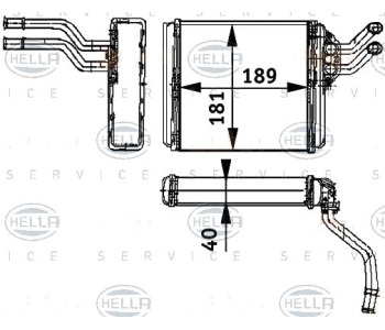 Топлообменник, отопление на вътрешното пространство HELLA 8FH 351 311-411 за VOLVO 460 L (464) от 1988 до 1996